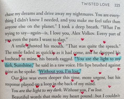 Sunshine × Alex 🤌🏻 Alex Yes Sunshine, Twisted Love Sunshine, Twisted Books, Twisted Hate, Book Men, Twisted Love, Romantic Book Quotes, Romance Books Quotes, Sunshine Quotes