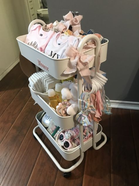 Diaper Cart Gift, Baby Shower Caddy Gift Ideas, Baby Shower Cart Gift, Rolling Cart Baby Shower Gift, Welcome Wagon Baby Shower Gift, Baby Shower Gift Basket Girl, Baby Shower Basket Gift Ideas Girl, Baby Shower Cart, Baby Shower Gift Ideas Girl