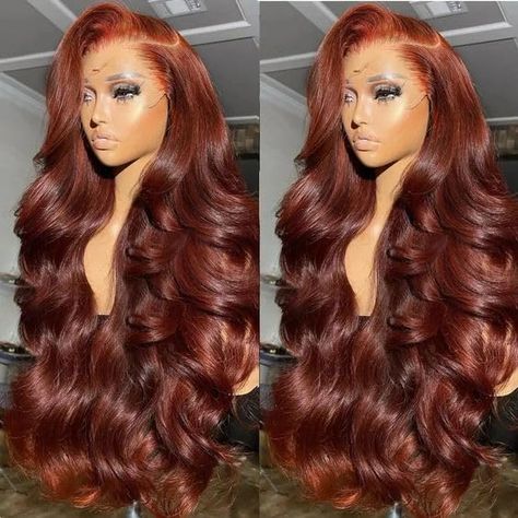 PRICES MAY VARY. 【Reddish Brown Lace Front Wig Human Hair Quality】Reddish Brown Wig Human Hair, 100% Unprocessed 10a Grade Brazilian Virgin Hair, Hd Transparent Swiss Lace, Auburn Human Hair Wig, Soft and Comfortable 【13x4 Reddish Brown Wig Human Hair Advantage】 Body Wave Lace Front Wig, 180% Density Full and Thick, Smooth and Bouncy, Can be Dyed and Bleached, Permed, Straighten and Restyle as Your Own Hair, Smooth and Draped 【Body Wave Human Hair Wig Suitable Occasions】The New Auburn Copper 13x Red Brown Hair Color, Reddish Brown Hair, Auburn Brown, Wig Material, Red Brown Hair, Wig Short, Wig Lace, Best Wigs, Colored Wigs