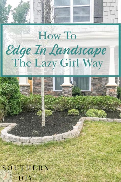 How To Edge In Landscape The Lazy Girl Way : Metal Garden Beds, Landscape Borders, Diy Garden Bed, Stone Landscaping, Front Landscaping, Landscape Edging, Backyard Farming, Garden Edging, Diy Landscaping