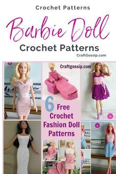 Barbie Crochet Patterns, Patterns For Clothes, Crochet Barbie Patterns, Crochet Doll Clothes Free Pattern, Barbie Crafts, Accessoires Barbie, Free Barbie, Barbie Knitting Patterns, Barbie Dress Pattern