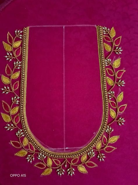 Aari blouse design Aari Simple Neckline Designs, Leaf Design Aari Work Blouse Tracing, Simple Ariwork Blouse Design, Aari Work Silk Thread Design, Velvet Blouse Aari Work, Simple Bridal Aari Work Blouse Designs, Bead Work Aari Blouse Design, Aari Blouse Designs Latest Simple, మగ్గం Work Blouse Designs