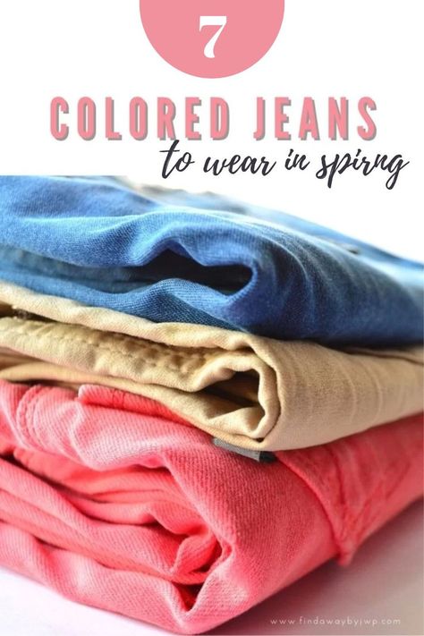 Spring outfit ideas with seven colored jeans to wear this season. Discover pretty ways to wear bright-colored and light-colored jeans which are synonyms of spring and summer outfits and vibes. Colored Jeans Outfits, Spring And Summer Outfits, Spring Outfit Ideas, Jeans Outfits, Find A Way, Spring Looks, Colored Jeans, Jean Outfits, Spring Outfit