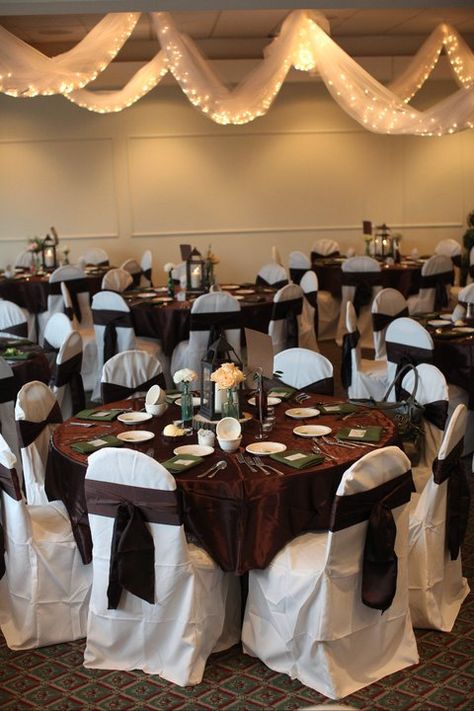 Brown Reception Decor, Shades Of Brown Wedding Reception, Chocolate Brown And Champagne Wedding, Brown Wedding Chairs, Brown Wedding Reception Table Settings, Brown Party Theme, Brown Wedding Reception, Green And Cream Wedding, Chocolate Brown Wedding