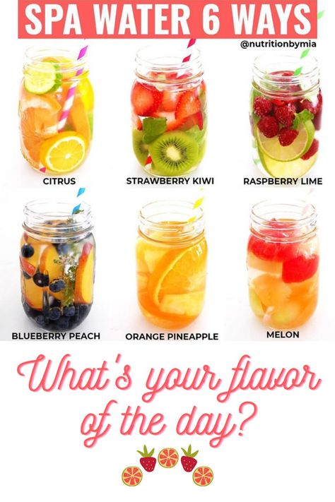 Water Combos, Healthy Water Recipes, Fruit Water Recipes, Fruit Infused Water Recipes, Flavored Water Recipes, Healthy Water Drinks, Water Per Day, Drink Recipes Nonalcoholic, Infused Water Recipes