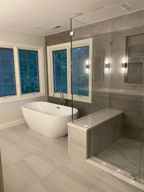 Stand Alone Bath Tub, Master Suite Bathroom, Stand Alone Tub, Bathroom Remodel Pictures, Bathroom Redesign, Master Bath Remodel, Bathroom Design Inspiration, Bathroom Remodel Designs, Bathroom Remodel Shower