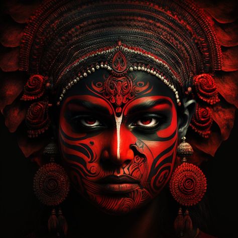 Theyyam Face Painting, Pooram Kerala Poster, Theyyam Wallpaper, Theyyam Tattoo, Theyyam Illustration, Theyyam Photography, Theyyam Face, Onam Quotes, Soul Catcher