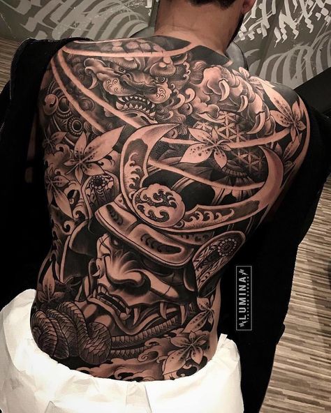 Men’s Full Back Tattoo, Japanese Stomach Tattoo Men, Full Back Tattoos For Men Japanese, Japanese Full Back Tattoo Design, Back Tattoos For Men Ideas, Big Back Tattoo For Men, Japanese Back Tattoos For Guys, Japanese Style Back Tattoo, Japanese Stomach Tattoo