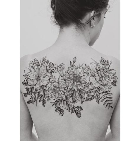 Beautiful Back Tattoos, Floral Back Tattoos, Upper Back Tattoos, Flower Tattoo Back, Full Back Tattoos, Flower Tattoo Sleeve, Back Tattoo Women, Flower Tattoo Designs, Mom Tattoos