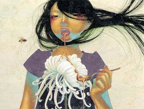 Japanese Art Shop Online on Instagram: “SECRET HONEY 2 by Fuco Ueda. Printed in LUCID DREAM. Signed copies available via link in bio. #fucoueda #secrethoney #luciddream…” Japanese Surrealism, Fuco Ueda, Female Painters, Audrey Kawasaki, Surrealism Painting, Painting Of Girl, Japanese Painting, Lucid Dreaming, Japanese Artists