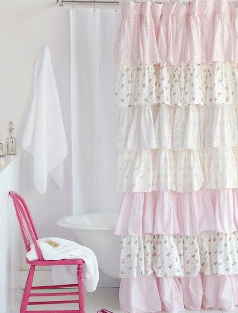 Cortinas Country, Window Autumn, Rideaux Shabby Chic, Shabby Chic Shower, Shabby Chic Shower Curtain, Curtains White, Shabby Chic Beach, Ruffle Shower Curtains, Shabby Chic Curtains