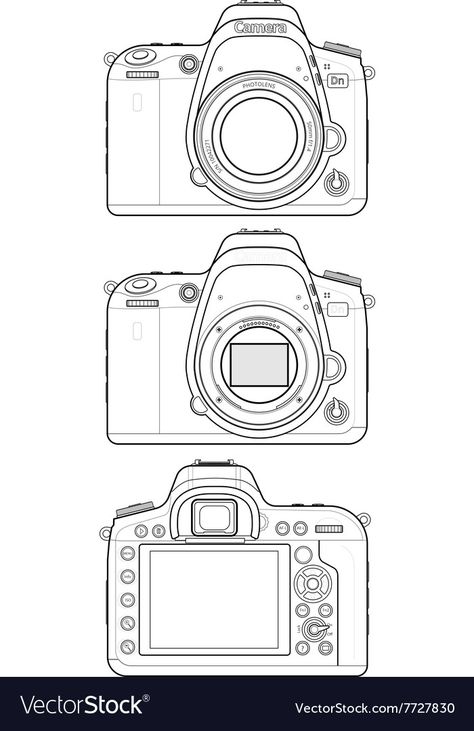 How To Draw Camera, Digital Camera Drawing, Drawing Of Camera, Camera Drawing Sketches, Draw Camera, Camera Line Art, Camera Drawing Simple, Camera Drawing Art, Camera Reference