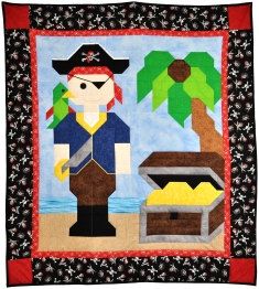 PIRATE Quilt vzor Quilt For Boys, Pirate Ship Bed, Pirate Quilt, Pirate Nursery, Dragon Quilt, Fun Quilts, Fun Quilt, Appliqué Quilts, Nursery Quilt