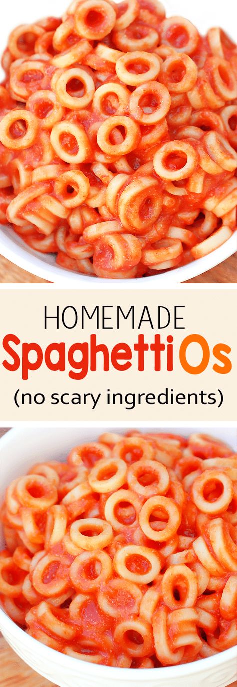 Homemade Spaghetti Os – Recipe Spaghetti Os Recipe, Homemade Spaghetti Os, Spaghetti Os, Healthy Spaghetti, Chocolate Covered Katie, Homemade Spaghetti, Healthy Homemade, Kid Friendly Meals, Corn Syrup