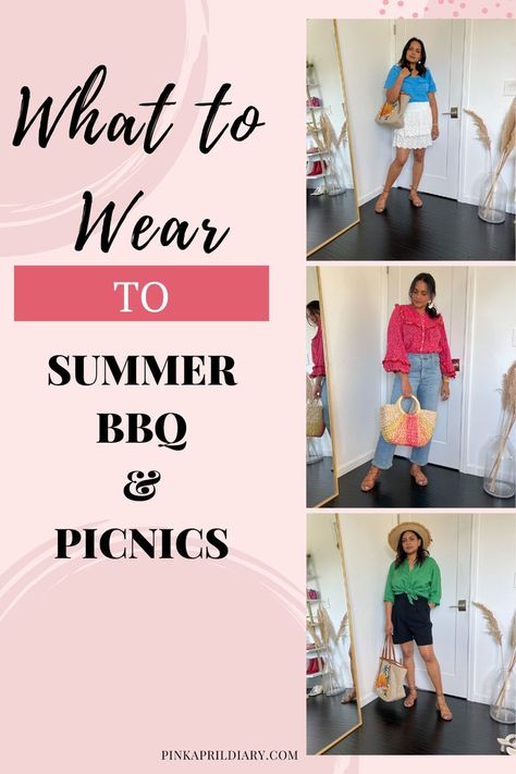 Checkout some outfit ideas for your next backyard bbq party or picnics in the park Women Picnic Outfit, Party In The Park Outfit, Company Picnic Outfit Summer, Patio Party Outfit Ideas, Outfit For Bbq Party What To Wear, Outfit For Outdoor Party, Park Bbq Outfit Ideas, Picnic Party Outfit Ideas, Backyard Bbq Party Outfit Ideas