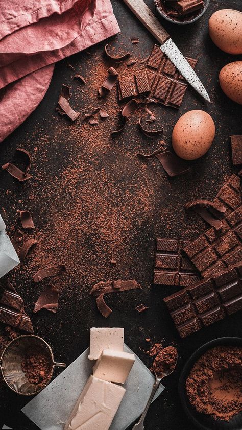 Aesthetic Baking Wallpaper, Baking Aesthetic Wallpaper, Chocolate Logo Design Ideas, Pastry Wallpaper, Bakery Wallpaper, Baking Wallpaper, Iphone Food Photography, Food Photography Dessert, Amazing Food Photography