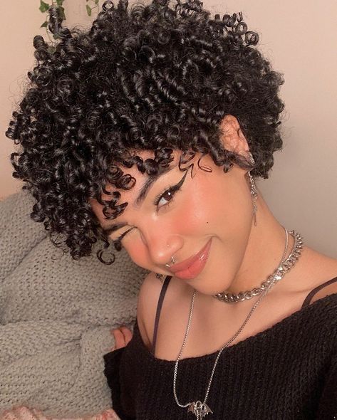 3c Pixie Curly Hair, Short 4a Hair, Short Coily Hairstyles, Coily Hairstyles, Curly Hair Fringe, Short Natural Curly Hair, Dyed Curly Hair, Natural Curly Hair Cuts, Hairstyles Cute