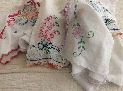 Hanky Crafts, Pillow Case Crafts, Hanger Covers, Linen Projects, Fabric Upcycle, Handkerchiefs Crafts, Vintage Handkerchiefs Crafts, Garden Home Ideas, Handkerchief Crafts