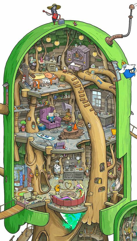 Adveture Time, Tipografi 3d, Land Of Ooo, Tree Fort, Adventure Time Wallpaper, House Cartoon, Adventure Time Cartoon, Adventure Time Finn, Finn The Human