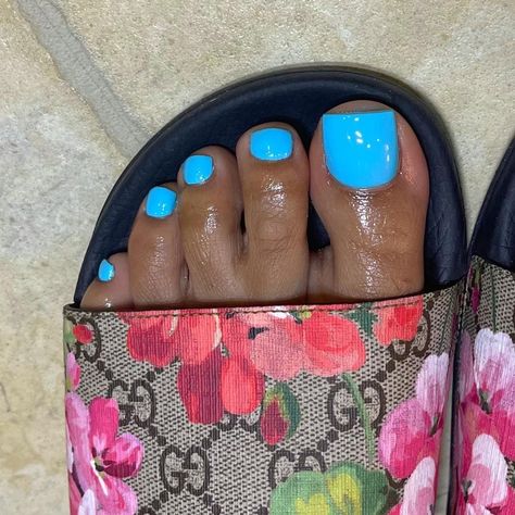 Cute Toes Nails, Baddie Toe Nails, Baddie Essentials, Blue Toe Nails, Nails Board, Nail Laquer, Gel Toe Nails, Baby Blue Nails, Acrylic Toes