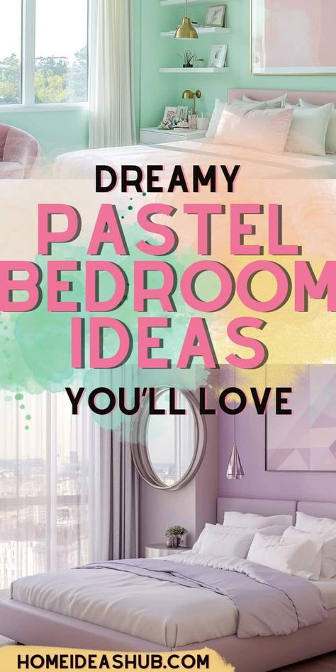 59 Dreamy Pastel Bedroom Ideas You’ll Love Pastel Blue And Green Bedroom, Lavender Teen Bedroom, Pastel Yellow Bedroom Ideas, Pastel Blue Room, Modern Pastel Bedroom, Pastel Bedroom Aesthetic, Pastel Girls Bedroom, Pastel Room Ideas, Preppy Bedroom Aesthetic