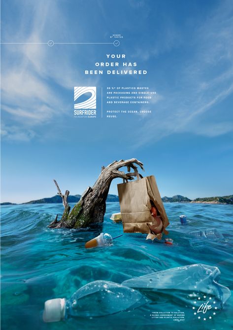 Surfrider Foundation, Plastic Free July, European Commission, Ad Of The World, Creative Advertising Design, Ocean Day, 광고 디자인, Publicidad Creativa, Oceans Of The World