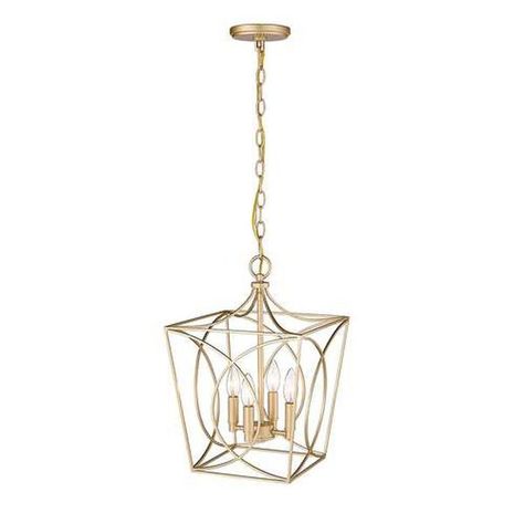 Tracy Painted Modern Gold 12-Inch Four-Light Pendant Light Transitional Chandelier, Black Ceiling Lighting, Pendant Light Shades, Candle Style Chandelier, Pendant Fixture, Square Pendant, Hanging Pendant Lights, Hanging Pendants, Light Painting