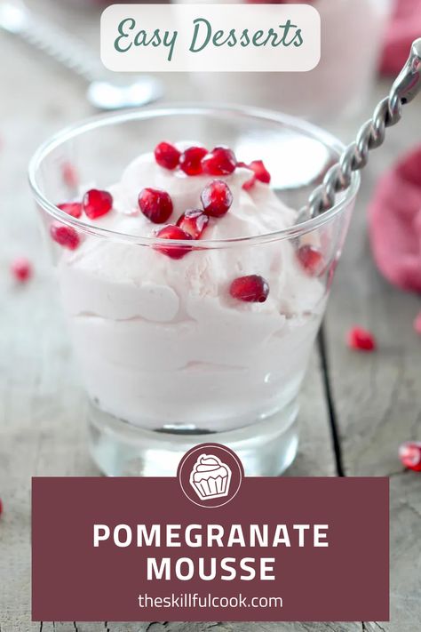 Pomegranate Mousse: the perfect blend of tangy and creamy that's sure to get taste buds dancing. It’s made with just a handful of ingredients but delivers a burst of flavors you won't forget. Light, airy, and boasting the antioxidant goodness of pomegranate, this mousse is an all-around crowd-pleaser. Whether you're planning a romantic dinner or just need a quick dessert fix, this recipe's got you covered. Hit 'Save' and make your sweet moments even sweeter! Pomegranate Mousse, Dessert Places, Quick Dessert, Mousse Recipes, Scrumptious Desserts, Dessert Dishes, Sweet Moments, Easy Dessert Recipes, Quick Desserts