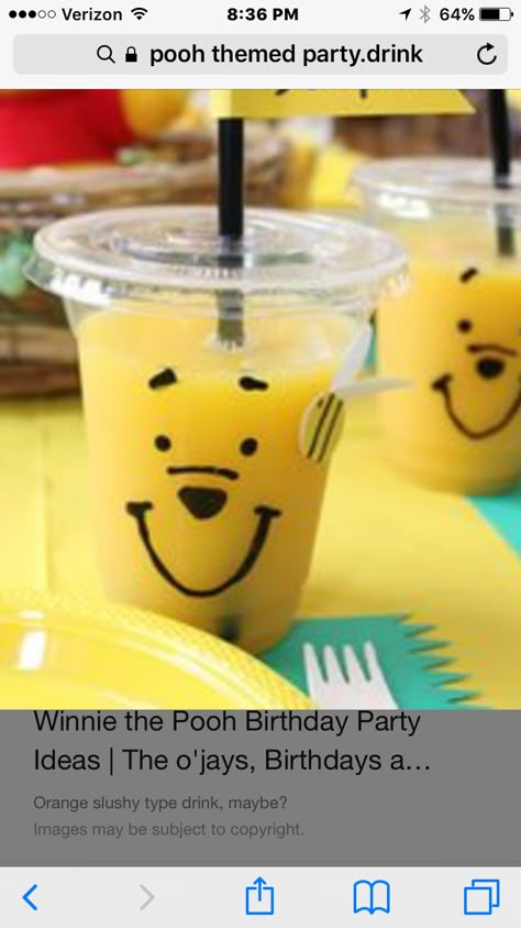 Pooh bear Winnie The Pooh Birthday Party Activities, Winnie The Pooh Birthday Party Diy, Pooh Food Ideas, Winnie The Pooh Punch, Pooh Themed Baby Shower Ideas, Winnie The Pooh Birthday Party Ideas, Winnie The Pooh Food Ideas, Winnie Pooh Birthday Party, Tigger Birthday Party