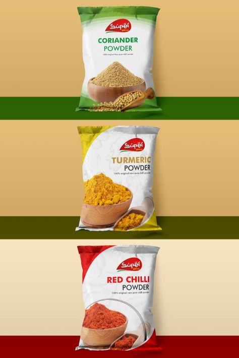 Pouch Design Packaging, Powder Packaging Design, Pouch Packaging Design, Powder Packaging, Pouch Design, Pouch Packaging, Design Box, Design Label, Coriander Powder