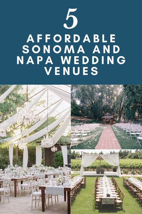 If you’re planning a wedding, or another celebration, the wine country north of San Francisco provides an idyllic setting. Between the rolling hills of Sonoma County and the miles of lush vines in Napa Valley, tapestries of wedding venues that are both affordable and high-quality abound. Whether you’re seeking a relaxed, chardonnay-soaked experience or sophisticated nuptials, here are five surprisingly affordable Sonoma and Napa wedding venues to help your wedding of your dreams. Sonoma County Wedding, Napa Valley Wedding Venues, Sonoma Wedding Venues, Napa Wedding Venues, Vintage Wedding Venues, Winery Wedding Venues, Indoor Wedding Receptions, Southern California Wedding Venues, Napa Valley Wedding