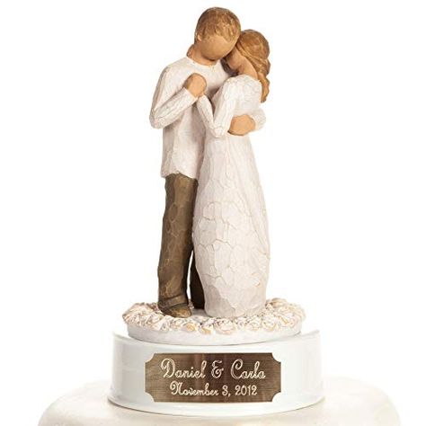 Willow Tree Statues, Willow Tree Cake Topper, Handmade Wedding Cake Toppers, Speak Softly, Willow Tree Figurines, Floral Wedding Cakes, Wedding Cake Table, Personalized Wedding Cake Toppers, Traditional Cakes