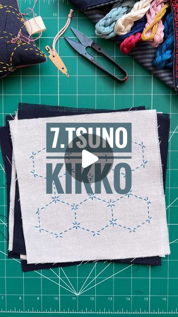 jimena de taller 101 on Instagram: "✨séptimo patrón: tsuno kikko o tortuga✨  — #bordadosashiko #sashiko #moyozashi #tallerdesashiko #taller101 #sashikoembroidery #bordado #kikko #tsunokikko #sashikodesdecero" Sashiko Embroidery, Crochet, On Instagram, Instagram, Patchwork