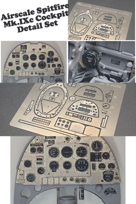 Airscale has introduced a high-fidelity, etched nickel silver instrument panel and ancillary set for the Airfix 1:24 scale Supermarine Spitfire Mk. IXc. #airscale #124scale #photoetched #supermarine #spitfire #MkIXc Spitfire Model, Supermarine Spitfire, Model Planes, Model Aircraft, Nickel Silver, Model Airplanes, Model Making, Scale Models, Model Kit