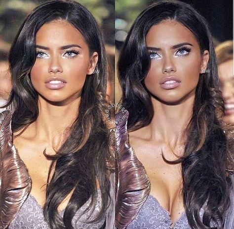 Adriana Lima Style, Model Aesthetic, Victoria Secret Angels, Adriana Lima, Pretty Makeup, Aesthetic Makeup, Dark Hair, Pretty Face, Maquillaje De Ojos