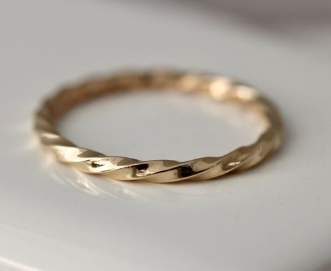 Gold Twist Ring Solid 14k Gold 1.5mm Square Band Yellow Gold - Etsy Gold Twist Ring, Bridal Anklet, Ring Bands, Stacked Wedding Rings, Twisted Band, Rose Gold White, Twist Ring, Gold Ring Stack, To Infinity And Beyond