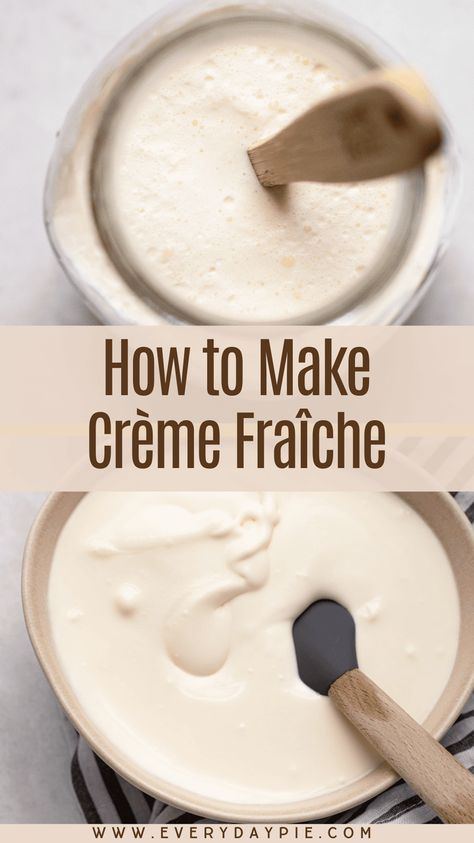 It couldn't be simpler to make Crème Fraîche at home, using two simple ingredients. Find out everything you need to know about homemade creme fraiche in this recipe! Fraiche Table Recipes, How To Make Creme Fraiche, Cream Fresh Recipes Creme Fraiche, Creme Fresh Recipe, Crème Fraiche Recipes, Creme Fraiche Recipe, Creme Fraiche Recipes, Fermented Dairy, Sweet Sauces