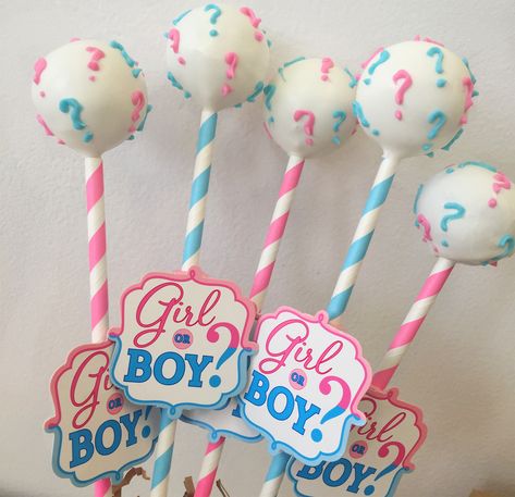 Cake Pop Gender Reveal Ideas, Cake Pop Gender Reveal, Cake Pops Gender Reveal, Baby Shower Gender Reveal Cake, Gender Reveal Cake Pops, Baby Gender Reveal Party Decorations, Cake Pop Designs, Candy Arrangements, Pregnancy Gender