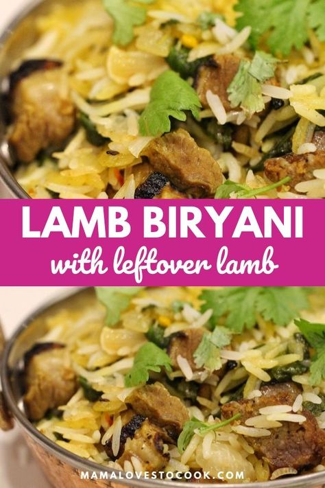 Leftovers don't have to be boring and this delicious leftover lamb biryani recipe proves that. This leftover lamb curry is a great way to spice up some leftover roast lamb and make a cheap family meal. #leftovers #curryrecipe #lambdishes Lamb Biryani Recipe, Leftover Lamb Recipes, Leftover Roast Lamb, Lamb Biryani, Leftover Lamb, Hearty Food, Lamb Dinner, Roast Lamb, Lamb Curry