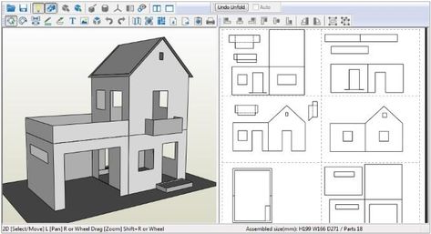 PAPERMAU Cardboard Dollhouse Template Free Printable, Paper Doll House Furniture, Cardboard House Template, 3d Paper Houses, Dollhouse Victorian, Paper Models House, Cardboard Box Houses, Dollhouse Furniture Tutorials, Cardboard Houses