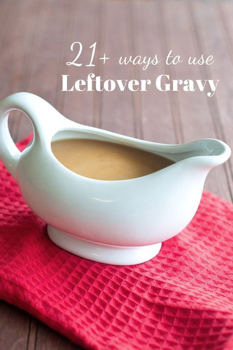 Have you got some gravy leftover? Don't throw it out? Here are a whole bunch of ways to use it. You're totally going to find something for dinner tonight! Easy Homemade Gravy, Gravy Without Drippings, Homemade Gravy Recipe, Leftover Gravy, Gravy From Scratch, Pork Gravy, Thanksgiving Gravy, How To Make Gravy, Leftover Beef