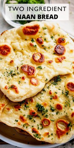 Two Ingredient Naan, Easy Naan Recipe, Homemade Naan Bread, Recipes With Naan Bread, Biscuits Diététiques, Flat Breads, Homemade Bread Recipes Easy, Two Ingredient, Naan Recipe