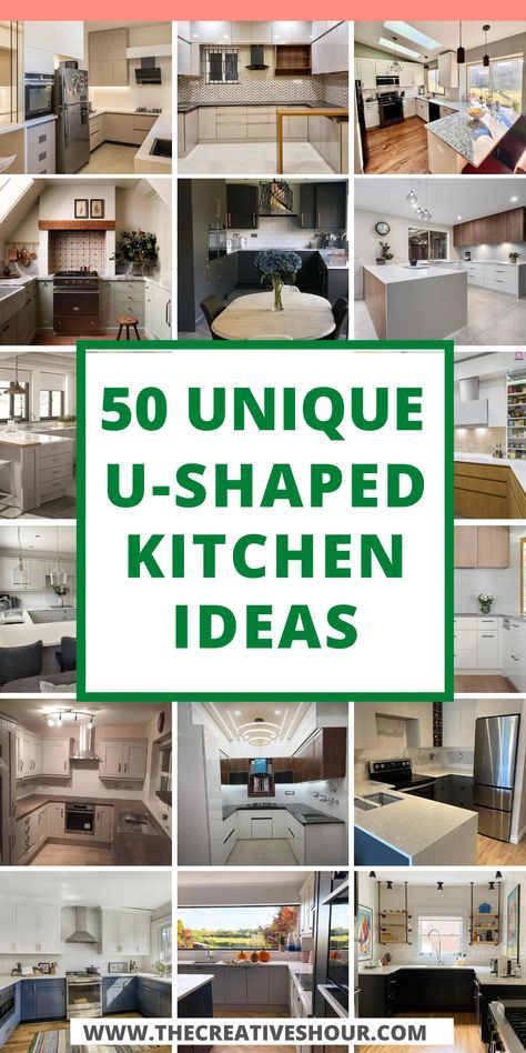 Elevate your cooking experience and transform your kitchen into a modern culinary haven with these captivating U-shaped kitchen ideas. Whether you have a small space that requires smart utilization or you're yearning for a farmhouse-inspired design, the U-shaped layout offers versatility and functionality to meet your needs. I Shape Kitchen With Island, U Kitchen Ideas Layout, Small Kitchen Ideas Layout Square, Kitchen Design Small U Shape, Kitchen Square Layout, U Shaped Kitchen Remodel Ideas, U Shaped Kitchen Plans Layout, Kitchen Remodel U Shape, Kitchen Layout Ideas U-shaped