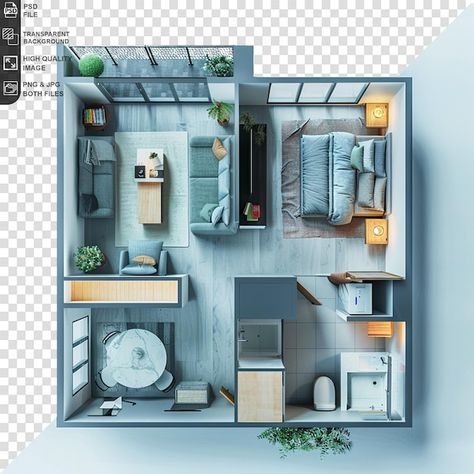 Floor plan of the apartment or house 3d ... | Premium Psd #Freepik #psd #layout-design #isometric-illustration #3d-rendering #isometric-house Isometric House, Axonometric Drawing, Isometric Illustration, Interior Illustration, The Apartment, Business Card Maker, Flyer Maker, Poster Maker, One Bedroom Apartment