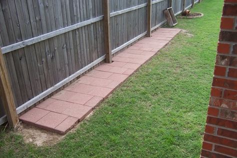 Dog Path Along Fence, Dig Proof Dog Yard, Prevent Dogs From Digging Under Fence, Keep Dogs From Digging Under Fence, Dog Proof Fence, Dog Run Fence, Diy Dog Run, Diy Dog Fence, Dog Digging