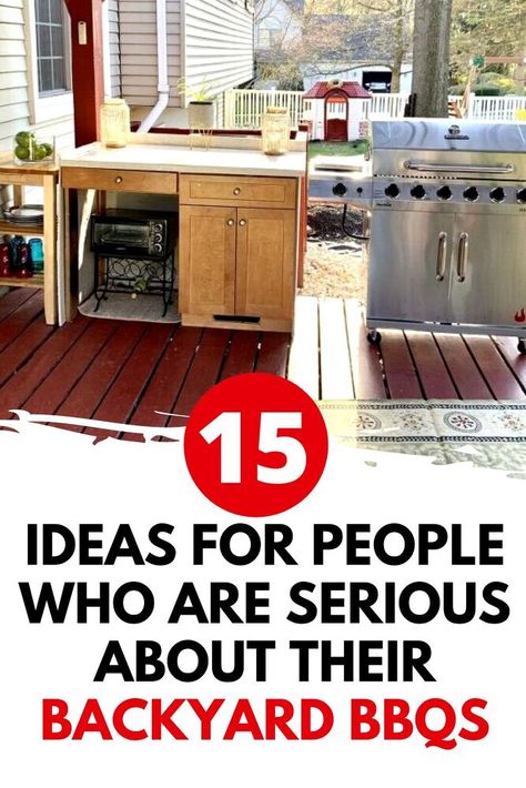 Transform your outdoor patio or deck with these DIY BBQ grilling station ideas on a budget. Diy Outdoor Grilling Station On A Budget, Diy Bbq Station, Grilling Station Ideas, Grilling Deck, Backyard Bbq Ideas, Custom Bbq Smokers, Barrel Bbq, Grilling Station, Deck Grill