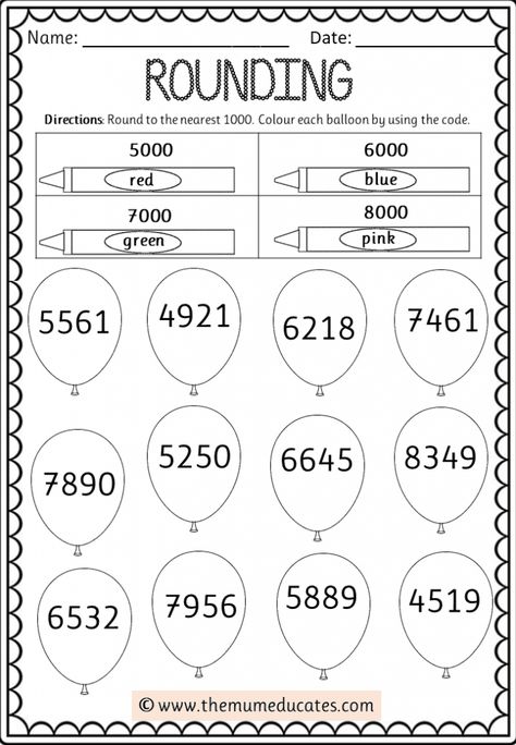 Rounding numbers - Free Worksheets, Rules and Posters - The Mum Educates Rounding Worksheets 4th Grade, Rounding Numbers Activities, Rounding Off Numbers, Texas Homeschool, Rounding Decimals Worksheet, Rounding Games, Comparing Numbers Worksheet, Rounding Worksheets, Rounding Whole Numbers