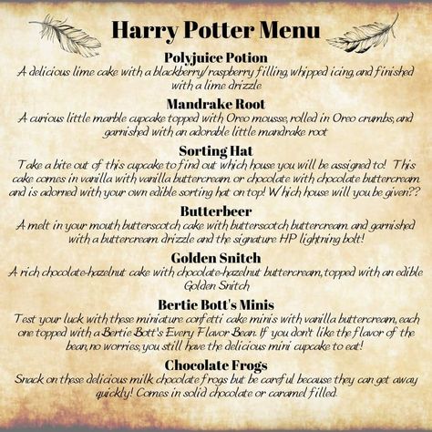 Harry Potter Themed Food Snacks, Harry Potter Menu Ideas, Harry Potter Movie Marathon Snacks, Harry Potter Movie Marathon Ideas, Harry Potter Marathon Ideas, Harry Potter Movie Marathon, Harry Potter Date Night Ideas Movie Marathon, Harry Potter Dinner And A Movie, Themed Disney Dinner Nights