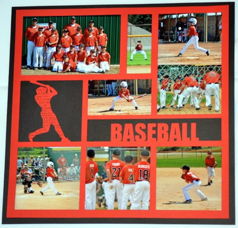 Baseball Layouts, Baseball Project, Baseball Scrapbook, Scrapbooking Sports, Scrapbook Overlay, Christmas Scrapbook Pages, Scrapbook Design Layout, Beautiful Scrapbook Layouts, Scrapbook Patterns