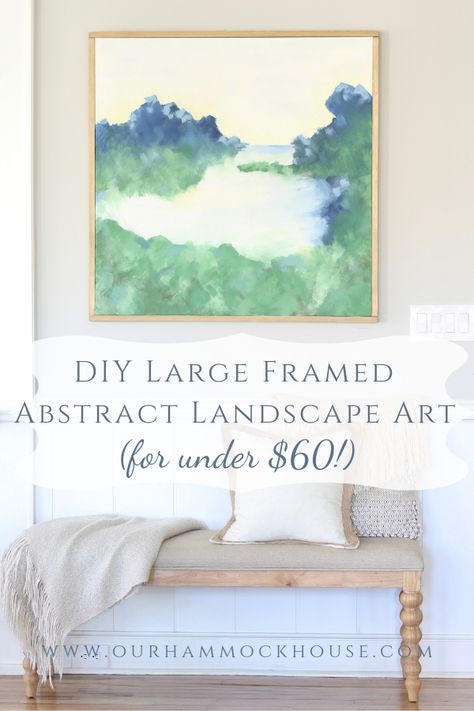 Landscape Diy, Abstract Landscape Art, Abstract Art Diy, Diy Artwork, Large Artwork, Framed Abstract, Diy Watercolor, Abstract Art Landscape, Painting Watercolor